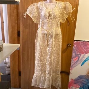 Anthropologie floral tie front duster